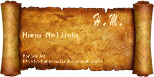 Hans Melinda névjegykártya